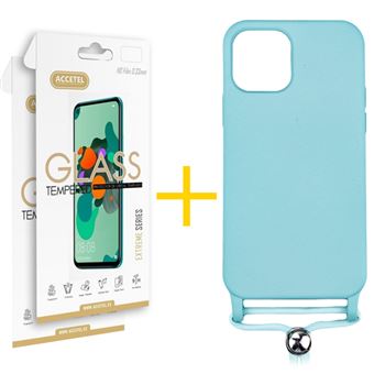 Pack 2 x Película de Vidro Temperado 2.5D + Capa Accetel Apple iPhone 12 Pro Max | Gel Rope - Verde Água - 1