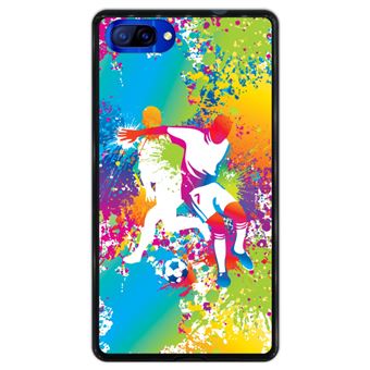 Capa Silicone Hapdey Para Doogee Mix Design Jogadores de Futebol Abstratos MultiColoridos Flexível Em TPU - Preto - 1