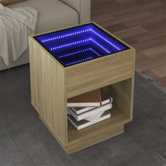 Mesa de centro com luzes LED Infinity vidaXL | 40x40x50 cm | carvalho sonoma - 1