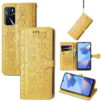Capa FLOODKING para OPPO A16 | Flip | PU | Porta-Cartões | Amarelo - 1