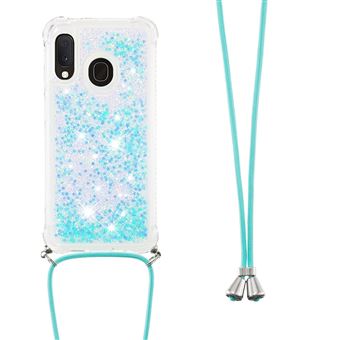 Capa e Tpu magunivers Padrão de Brilho de Areia Movediça com Cordão de Segurança Longo Estrelas Azuis Prateadas para Samsung Galaxy A20e/A10e - 1