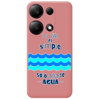 Capa Tumundosmartphone de silicone líquido rosa para Xiaomi Poco M6 Pro 4G desenhos de design de água - 1