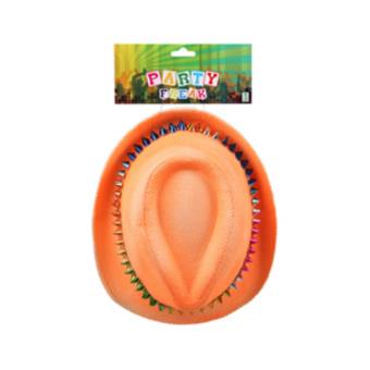 Acessório Disfarce Atosa Chapéu de Gângster Fluor Laranja 13x28cm