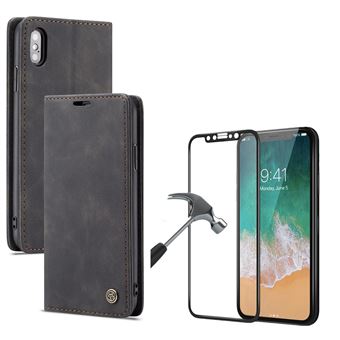 Kit Película + Capa Livro Caseme Elite PhoneShield Flexguard para iPhone X | Full Cover | Reaplicável - Preto