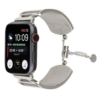 Bracelete de Aço Inoxidável HSMY Ajustável para Apple Watch Series 6/ SE/ 5/ 4 | 40 mm - Prata -Tamanho L - 1