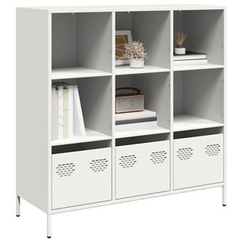Aparador alto vidaXL | 101,5x39x103,5 cm | aço branco - 1