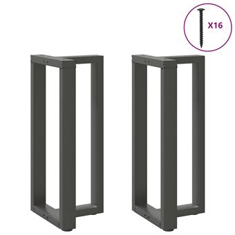 Pernas para mesa de bar vidaXL | 2 Peças | forma de T 40x35x(90-91) cm | aço antracite - 1