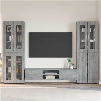 Conjunto de Móvel de TV vidaXL FLORIN | Cinza Sonoma Madeira processada - 1