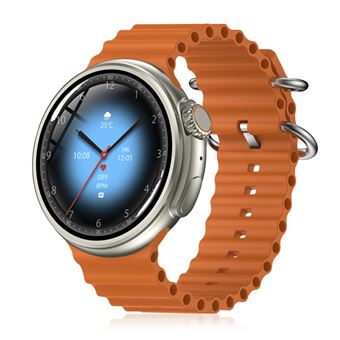 Smartwatch DAM Z78 Ultra com Coroa Multifuncional inteligente | widgets personalizáveis | Acesso direto ao Siri | Termómetro, O2 e tensão | 5,2x1,2x5 cm - Laranja - 1