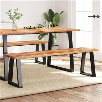 Banco com bordas vivas vidaXL | 160 cm | madeira de acácia maciça - 1