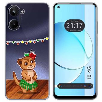 Capa Tumundosmartphone de silicone transparente para Realme 10 4G desenhos Meerkat de design - 1