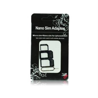 Adaptador Lmobile Nano Sim/Micro Micro Sim / Nano/Sim Adaptador Micro USB - Preto - 1