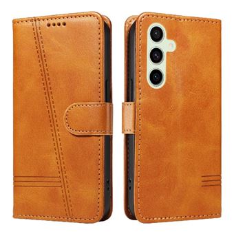 Capa FOXDOCK para Samsung Galaxy S24 FE | Fecho Magnético | Compartimentos para Cartões e Suporte | Pele PU | À Prova de Choque | Amarelo - 1