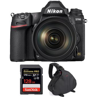 Nikon D780 24.5MP CMOS Full Frame + 24-120mm f/4G ED VR + SanDisk 128GB Extreme PRO UHS-I SDXC 170 MB/s + Bolsa - 1