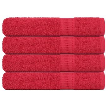 Toalhas de sauna vidaXL | 4 Peças | 80x200 cm | 360 gsm 100% algodão vermelho - 1