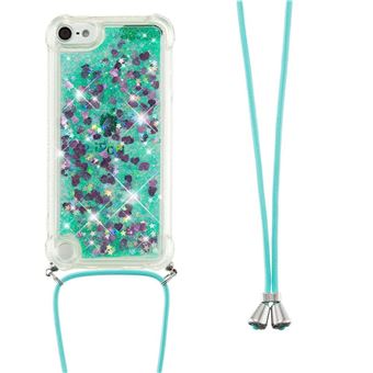 Capa Protetora GANGXUN para iPod Touch 7/6/5 | TPU Transparente | Brilhante com Glitter e Areia Movediça | Verde - 1