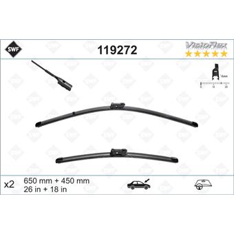 Par de Escovas Limpa-Vidros SWF VisioFlex 650/450mm para VW Golf VII - 1