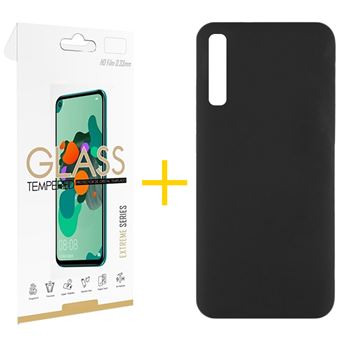 Conjunto skyhe 1 X Película de Vidro + Capa para Samsung Galaxy A30s | Silicone Líquido - Preto - 1