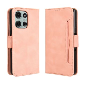 Capa FOXDOCK Protetora para Motorola Moto G75 5G | Suporte e Flip de couro PU | À Prova de Choque | Rosa - 1