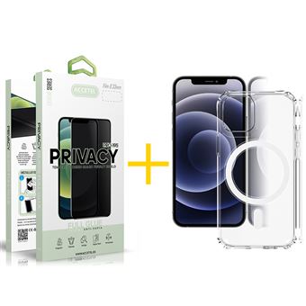Conjunto Accetel | 1 x Película de Vidro Anti-Spy + Capa para iPhone 11 Compativel com Magsafe Magnetic - Transparente - 1