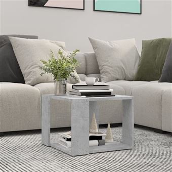 Mesa de centro vidaXL | 40x40x30 cm | contraplacado | cinzento cimento - 1