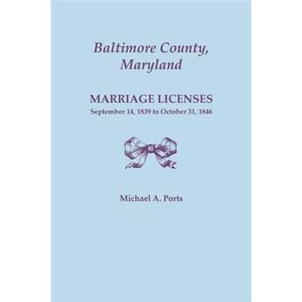 Baltimore County, Maryland, Marriage Licenses - 1