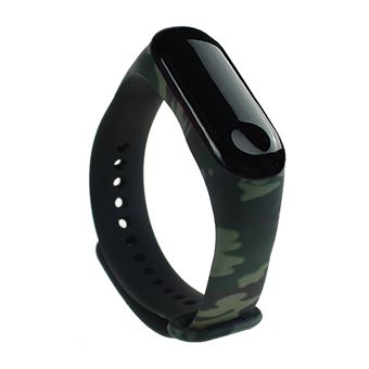 Pulseira de TPU WISETONY para Xiaomi Mi Band 3 /4 Camuflagem verde - 1
