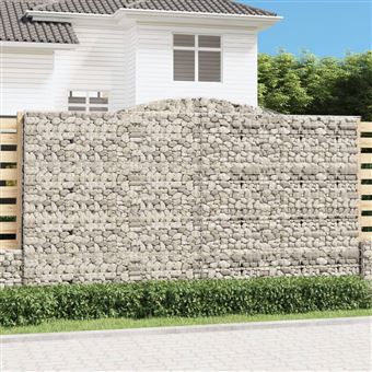 Cestos Gabião Arqueados vidaXL | 9Peças | 400x30x220/240cm | Ferro galvanizado - 1