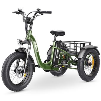 Triciclo de Carga Elétrico Dobrável Hidoes ET1 | 750W | 48V 20Ah | Verde - 1
