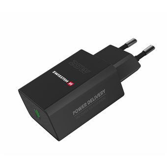 Carregador Parede Swissten Travel Charger PD 25W - Preto - 1