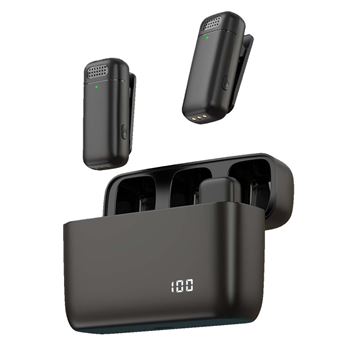 Microfone Lapela CO-Phénix 2 transmissores, com estojo de carregamento | Lightning | Preto - 1