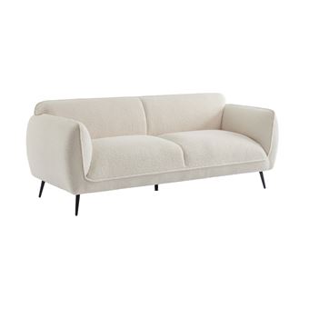 Sofá sweeek | 3 lugares | tecido boucle creme com pernas metálicas | Creme - 1