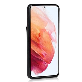 Capa e Tpu + Pu magunivers Função de Bloqueio Rfid com Muleta para Pulseira e Porta-Cartão Preto para Samsung Galaxy S21 5G - 1