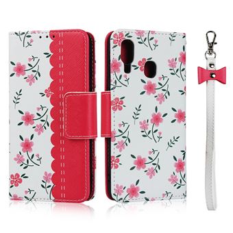 Capa Magunivers PU + TPU Impressão Padrão Rosa para Samsung Galaxy A40