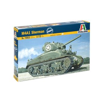 Modelo de veículo militar terrestre Italeri M4A1 Sherman | Verde, Prateado - 1