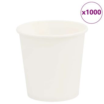 Copos de café de papel vidaXL | 1000 Peças | 4oz | 100ml | branco - 1