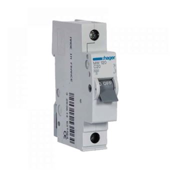 Disjuntor HAGER 1P 20A C 3KA 1M MW120 - 1