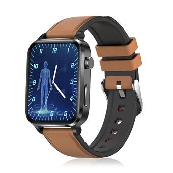 Smartwatch DAM F100| Monitor de O2 | tensão e Termómetro | Multidesportos | Pulseira de couro | 3,7x1,1x4,2 cm - Couro - 1