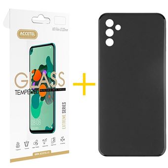 Pack 1 x Película de Vidro Temperado 2.5D + Capa Accetel para Samsung Galaxy A36 5G | Silicone Liso | Preto - 1