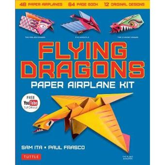 Flying Dragons Paper Airplane Kit 48 Paper Airplanes, 64 Page Instruction Book, 12 Original Designs, Youtube Video Tutorials - 1