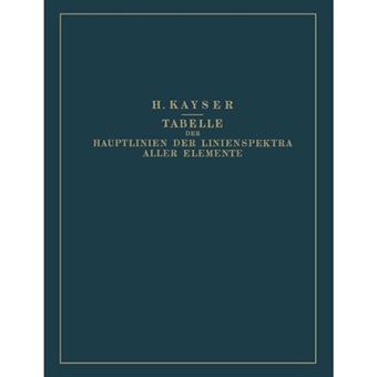 Tabelle Der Hauptlinien Der Linienspektra Aller Elemente Nach Wellenlange Geordnet - Paperback / softback - 0 - 1
