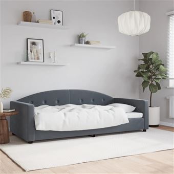 Sofá-cama vidaXL | 90x190 cm | veludo cinzento-escuro - 1