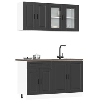 Conjunto de armários de cozinha vidaXL | 4 Peças | Kalmar preto - 1