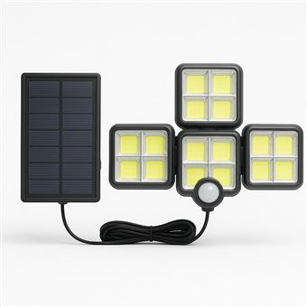 Conjunto de Luzes LED SANDA SD-6018 com Sensor de Movimento, 3 Modos de Luz e Painel Solar | Preto - 1
