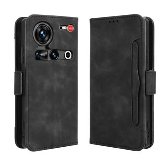 Capa FOXDOCK Protetora para ZTE Nubia Z70 Ultra | Suporte e Flip de couro PU | À Prova de Choque | Preto - 1
