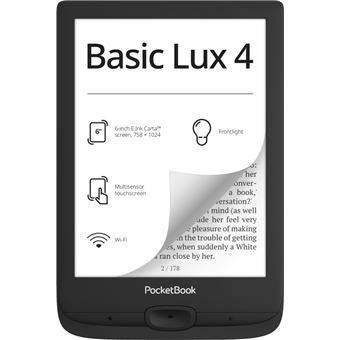 Leitor E-book PocketBook Basic Lux 4 | Preto - 1