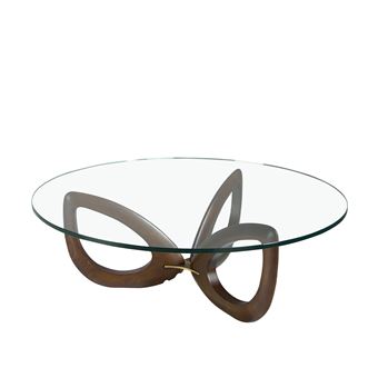 Mesa de Café com Estrutura de Madeira Folheada a Nogueira Angel Cerda 2053  | 38 x 120 x 120 cm - 1