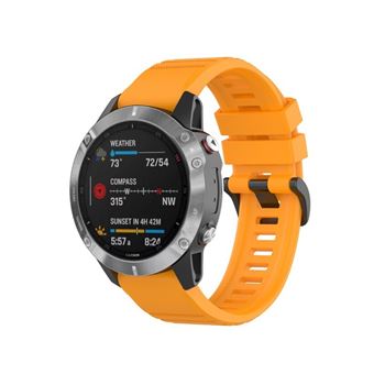 Pulseira Magunivers Silicone Desporto Elegante com Fivela Preta Amarelo para Garmin Fenix 6 Pro 22mm - 1