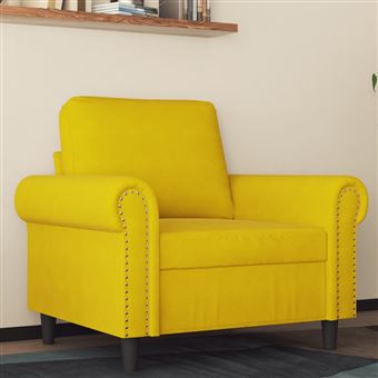 Poltrona vidaXL | 60 cm | veludo amarelo - 1