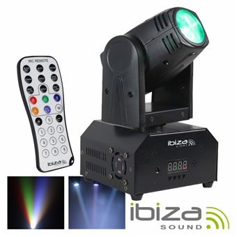 Projetor De Luz Moving Head Ibiza Mini 1 Led Cree Rgbw 10W Dmx Mic Comando - 1